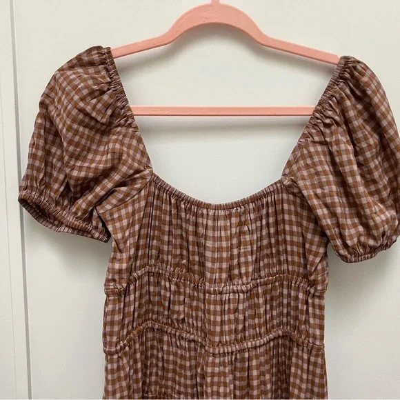 Reformation Rhett Midi Dress in Audrie Check - Size 4 - Picture 8 of 13